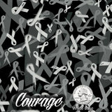 "Courage"  Ribbon black and transparent hydrographic film