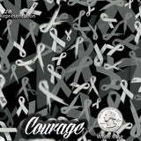 "Courage"  Ribbon black and transparent hydrographic film