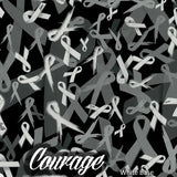 "Courage"  Ribbon black and transparent hydrographic film