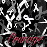 "Courage"  Ribbon black and transparent hydrographic film