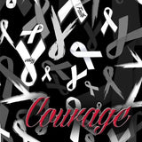 "Courage"  Ribbon black and transparent hydrographic film