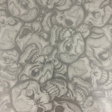 Insanity Skulls Silver HYDROGRAPHIC FILM