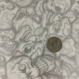 Insanity Skulls Silver HYDROGRAPHIC FILM