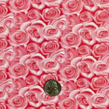 PINK ROSES ON WHITE