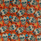 RED MARDI GRAS SUGAR SKULLS