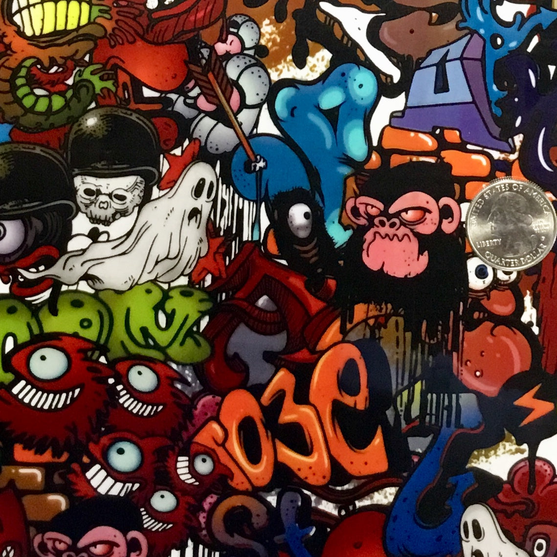 red bull sticker bomb, cluttered, sticker, highly, Stable Diffusion