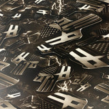 ELECTRIC PUNISHER SKULLS HYDROGRAPHIC FILM Black and Clear