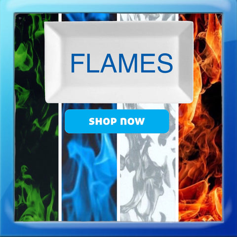 hydrographic film flames
