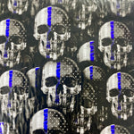 Blue line Human Skulls   HYDROGRAPHIC FILM