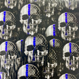 Blue line Human Skulls   HYDROGRAPHIC FILM