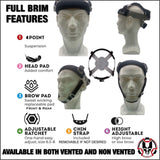 Full Brim non vented Hard Hat by Skull Gear®