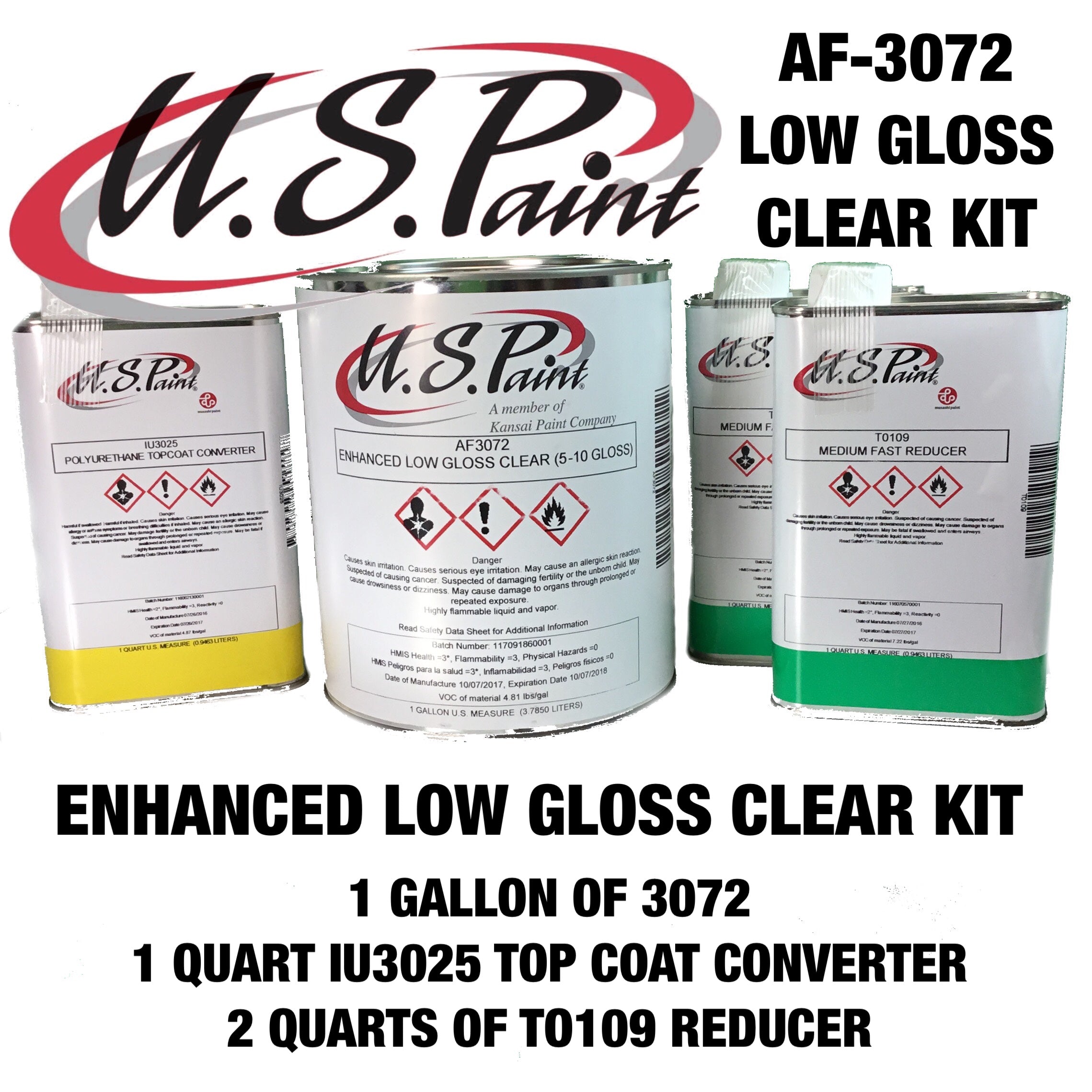 US PAINT ENHANCED LOW GLOSS CLEAR KIT (5-10 GLOSS) AF3072 – Dip Pros