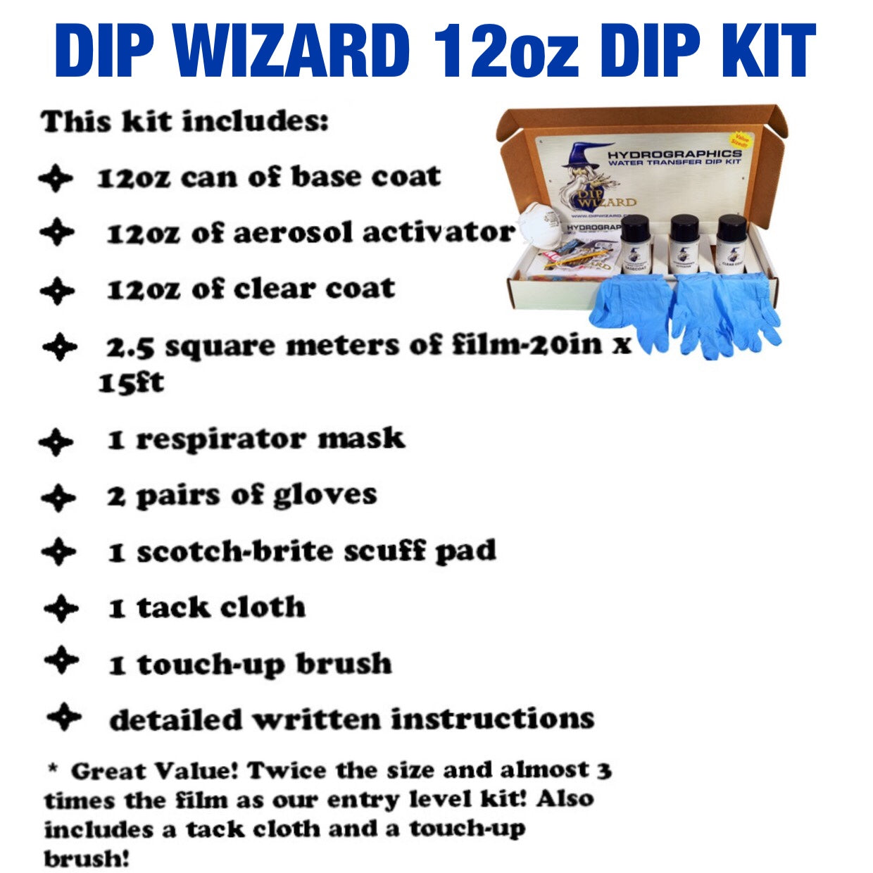 12 oz Can of High Gloss Clear DIY Hydro Dip Kit Supplies