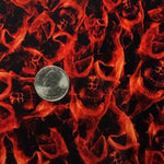 RED FLAMING SKULLS WITH BLACK BACKGROUND