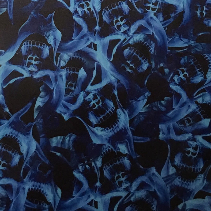 BLUE FLAMING SKULLS HYDROGRAPHIC FILM – Dip Pros