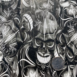 PINSTRIPE SKULLS black and clear HYDROGRAPHIC FILM